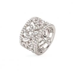 Ασημένιο φαρδύ δαχτυλίδι FOLLI FOLLIE