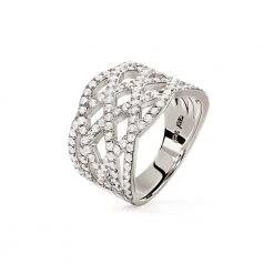 Ασημένιο φαρδύ δαχτυλίδι FOLLI FOLLIE