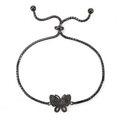 Γυναικείο βραχιόλι FOLLI FOLLIE Wonderfly Black Flash Plated από ασήμι 925