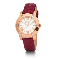 Γυναικείο δερμάτινο ρολόι FOLLI FOLLIE DONATELLA κόκκινο