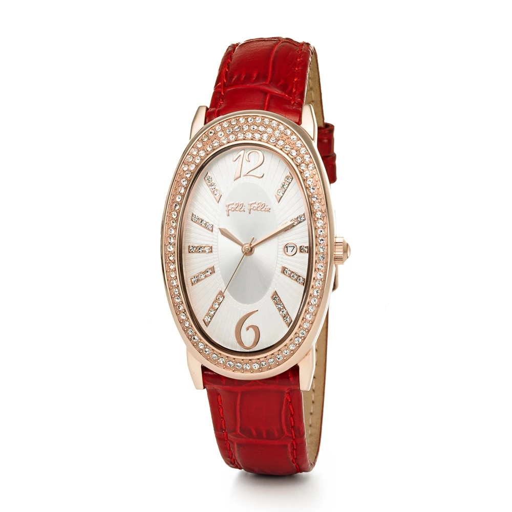 Γυναικείο ρολόι με δερμάτινο λουράκι FOLLI FOLLIE IVY κόκκινο 3 Γυναικείο ρολόι με δερμάτινο λουράκι FOLLI FOLLIE IVY κόκκινο