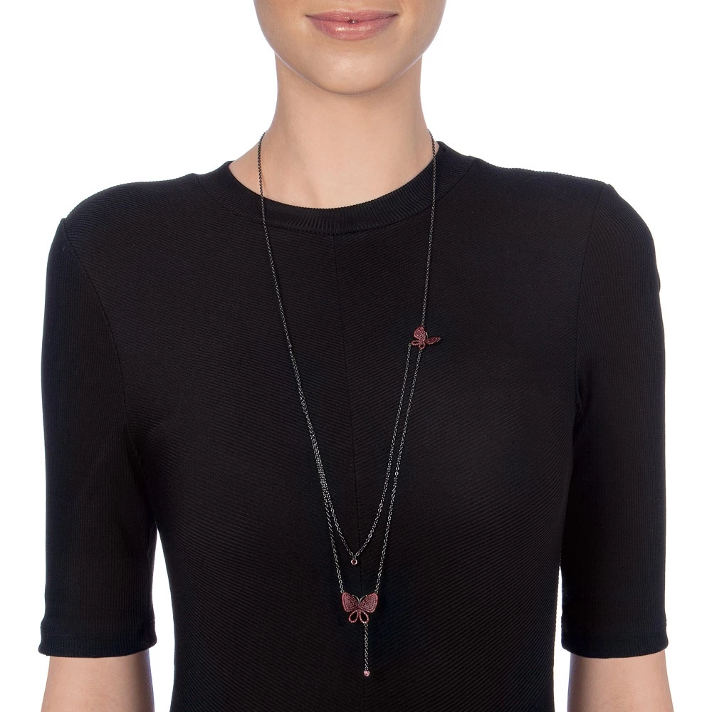 Γυναικείο ασημένιο διπλό μακρύ κολιέ FOLLI FOLLIE Wonderfly 4 Γυναικείο ασημένιο διπλό μακρύ κολιέ FOLLI FOLLIE Wonderfly - Image 2