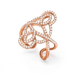 Ασημένιο δαχτυλίδι FOLLI FOLLIE ροζ χρυσό