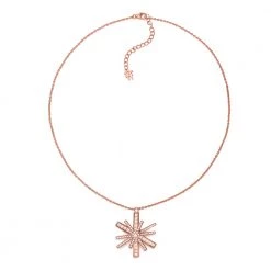 Γυναικείο ασημένιο κολιέ FOLLI FOLLIE STAR FLOWER ροζ χρυσό