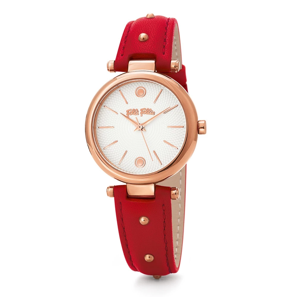 Γυναικείο ρολόι με δερμάτινο λουράκι FOLLI FOLLIE CYCLOS ROCKS κόκκινο 3 Γυναικείο ρολόι με δερμάτινο λουράκι FOLLI FOLLIE CYCLOS ROCKS κόκκινο