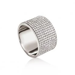 Ασημένιο φαρδύ δαχτυλίδι FOLLI FOLLIE