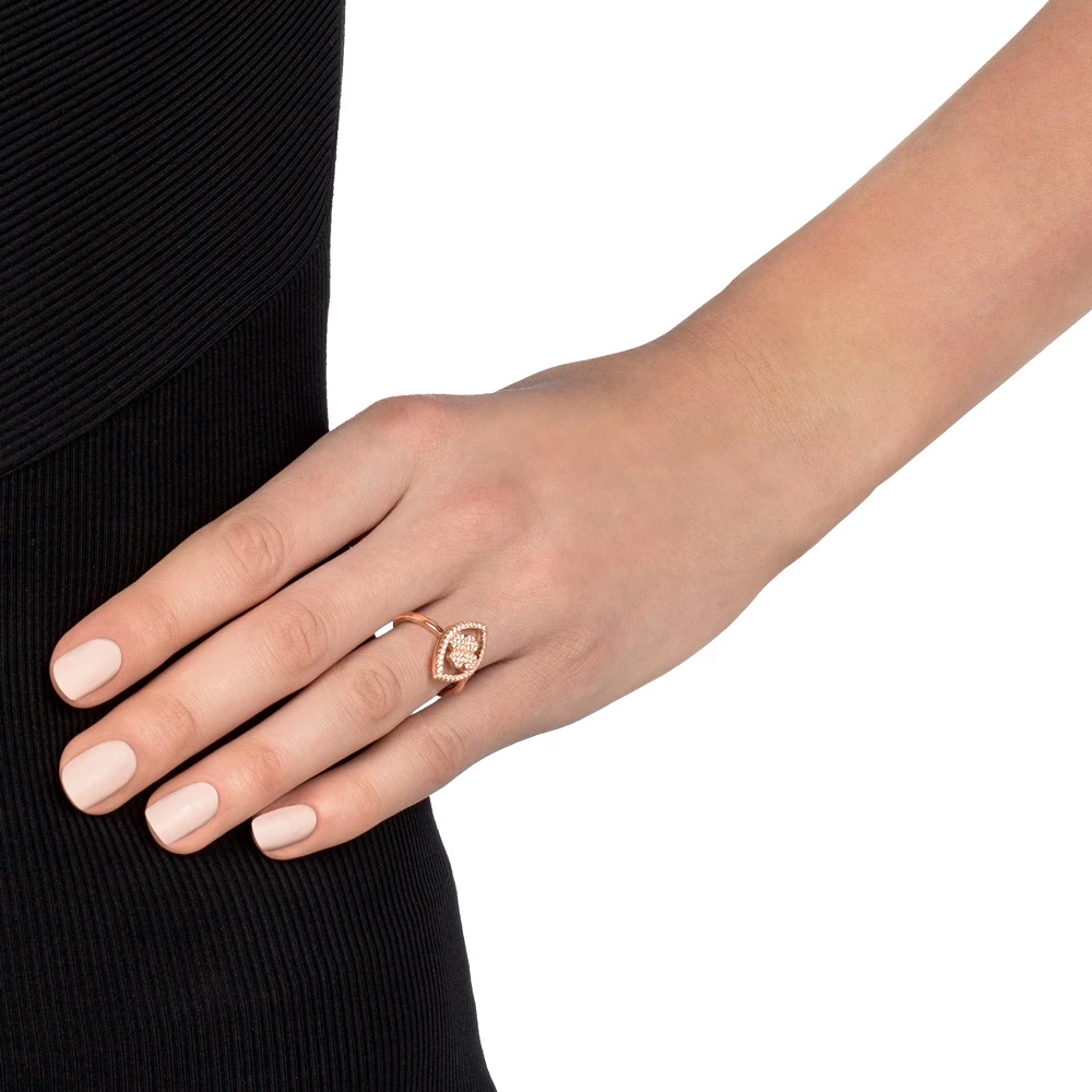 Γυναικείο ασημένιο δαχτυλίδι FOLLI FOLLIE HEART4HEART MATI ροζ χρυσό 4 Γυναικείο ασημένιο δαχτυλίδι FOLLI FOLLIE HEART4HEART MATI ροζ χρυσό - Image 2