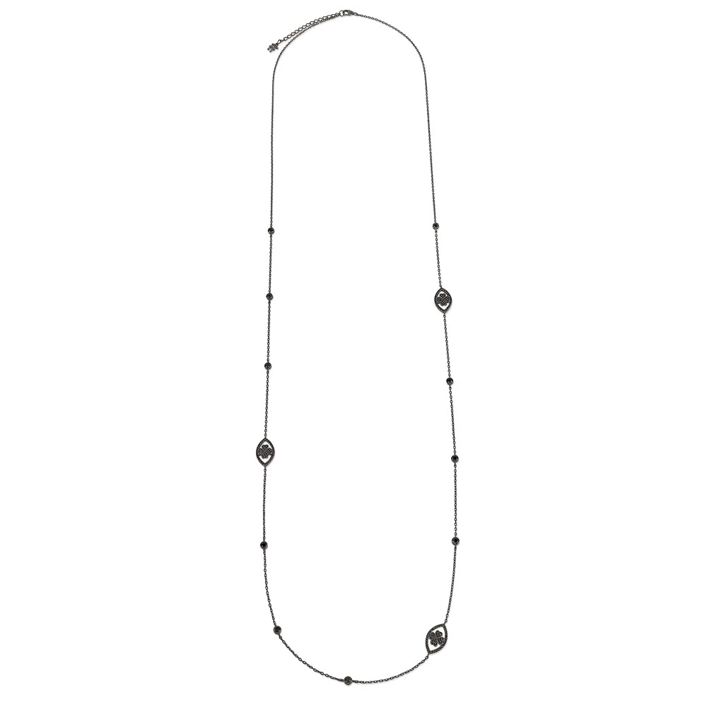 Γυναικείο ασημένιο μακρύ κολιέ FOLLI FOLLIE HEART4HEART MATI μαύρο 3 Γυναικείο ασημένιο μακρύ κολιέ FOLLI FOLLIE HEART4HEART MATI μαύρο