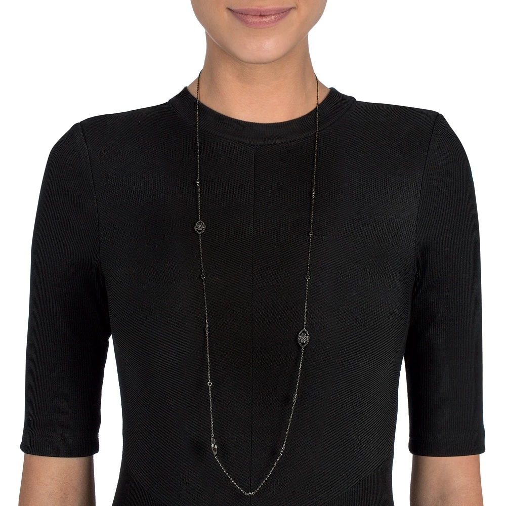 Γυναικείο ασημένιο μακρύ κολιέ FOLLI FOLLIE HEART4HEART MATI μαύρο 4 Γυναικείο ασημένιο μακρύ κολιέ FOLLI FOLLIE HEART4HEART MATI μαύρο - Image 2