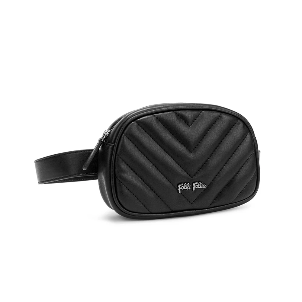 Γυναικεία τσάντα μέσης FOLLI FOLLIE STYLE ROW μαύρη 3 Γυναικεία τσάντα μέσης FOLLI FOLLIE STYLE ROW μαύρη