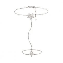 Γυναικείο ασημένιο διπλό βραχιόλι με δαχτυλίδι FOLLI FOLLIE