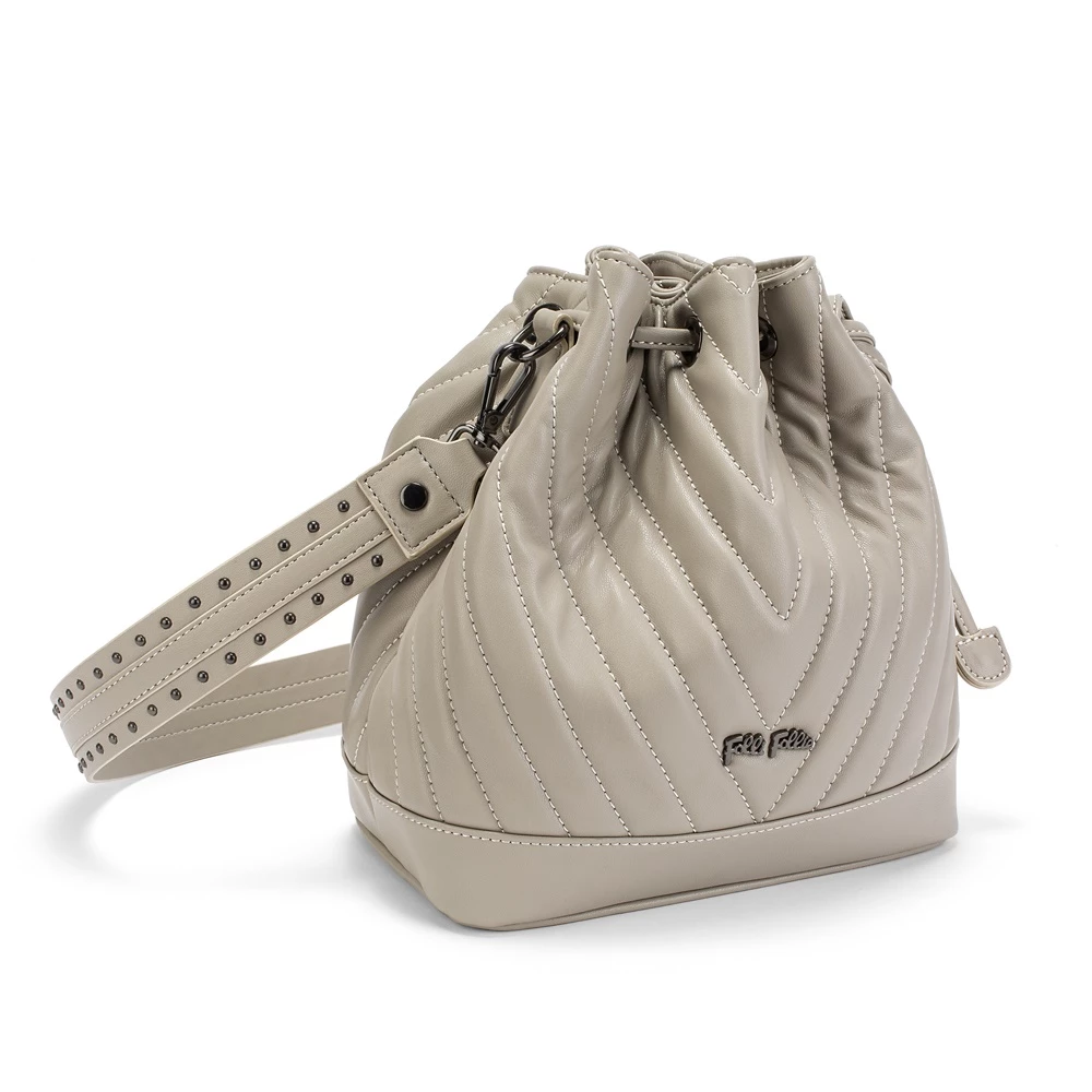 Γυναικεία τσάντα πουγκί FOLLI FOLLIE STYLE ROW γκρι 3 Γυναικεία τσάντα πουγκί FOLLI FOLLIE STYLE ROW γκρι