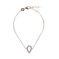 Γυναικείο ασημένιο βραχιόλι FOLLI FOLLIE ροζ χρυσό