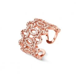 Ασημένιο δαχτυλίδι FOLLI FOLLIE ροζ χρυσό