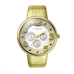 Γυναικείο ρολόι με δερμάτινο λουράκι VOGUE χρυσό
