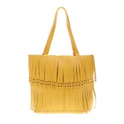 Γυναικεία τσάντα Tote FOLLI FOLLIE Fringe Dreams κίτρινη