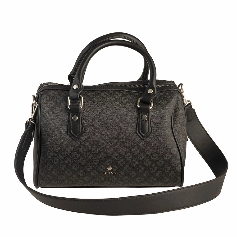 Γυναικεία τσάντα χειρός BLISS LADY HAND BAG WITH MONOGRAM μαύρη 3 Γυναικεία τσάντα χειρός BLISS LADY HAND BAG WITH MONOGRAM μαύρη