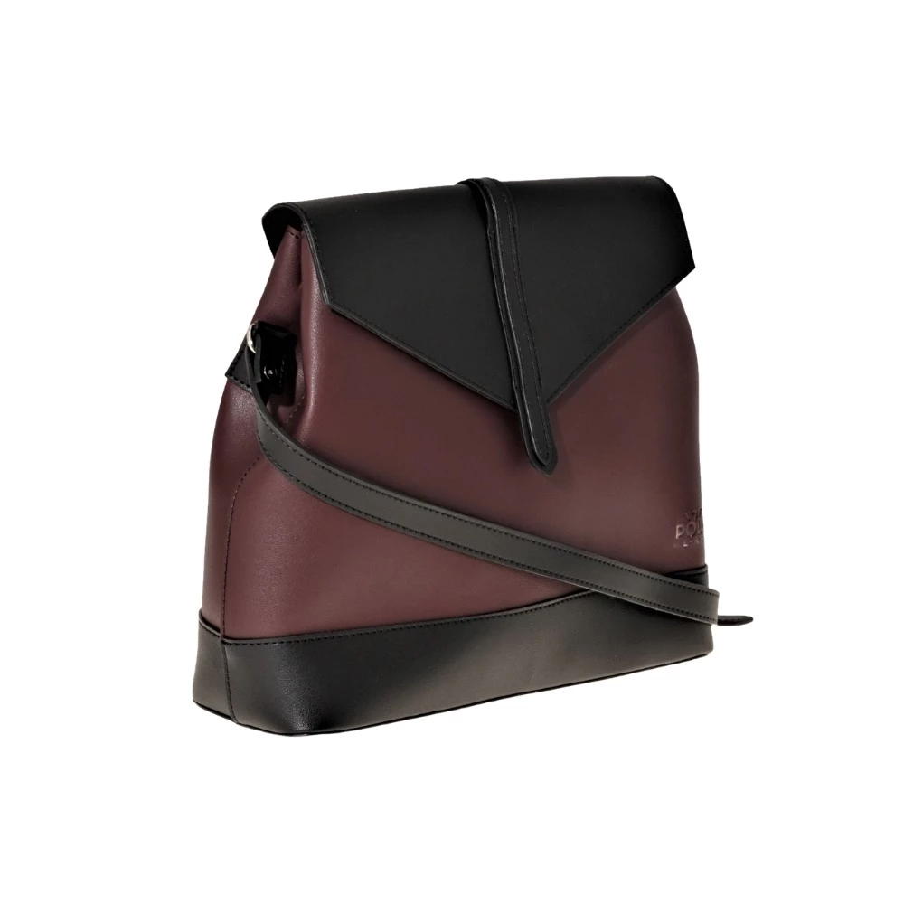 Γυναικεία τσάντα χειρός VQF POLO LINE μπορντό μαύρη 4 Γυναικεία τσάντα χειρός VQF POLO LINE μπορντό μαύρη - Image 2