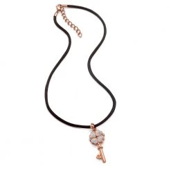 Γυναικείο κολιέ από ατσάλι FOLLI FOLLIE ON KEY ροζ χρυσό