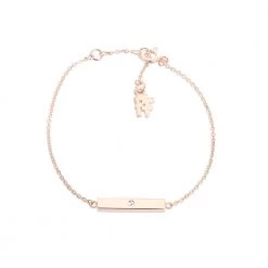 Γυναικείο ασημένιο βραχιόλι FOLLI FOLLIE PLATE ροζ χρυσό