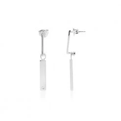 Γυναικεία ασημένια κρεμαστά σκουλαρίκια FOLLI FOLLIE PLATE ασημί