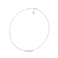 Γυναικείο ασημένιο κολιέ FOLLI FOLLIE PLATE ροζ χρυσό