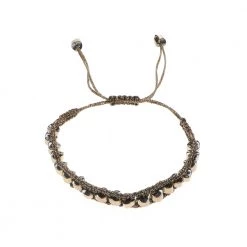 Γυναικείο βραχιόλι από αιματίτη ERMINA KASS WAVE HEMATITE THREAD χρυσό