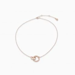 Γυναικείο ασημένιο κολιέ FOLLI FOLLIE Interlinking ροζ χρυσό