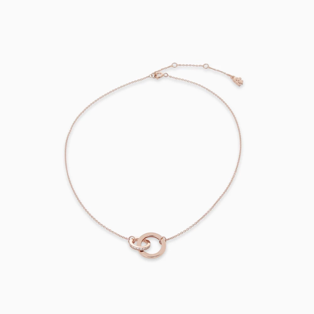 Γυναικείο ασημένιο κολιέ FOLLI FOLLIE Interlinking ροζ χρυσό 3 Γυναικείο ασημένιο κολιέ FOLLI FOLLIE Interlinking ροζ χρυσό