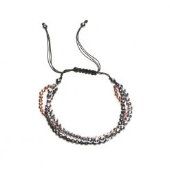 Γυναικείο βραχιόλι από αιματίτη ERMINA KASS TRIPLE μαύρο χρυσό