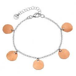 Γυναικείο ασημένιο βραχιόλι VOGUE ροζ χρυσό