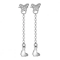 Γυναικεία ασημένια μακριά κρεμαστά σκουλαρίκια πεταλούδες VOGUE