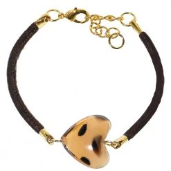 Γυναικείο βραχιόλι απο φελλό APOXYLO 564.1 BROWN HEART