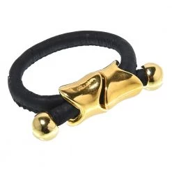 Γυναικείο δαχτυλίδι APOXYLO CURVE μαύρο χρυσό