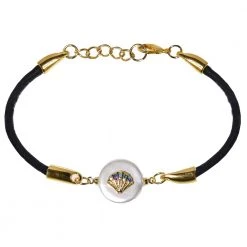 Γυναικείο βραχιόλι APOXYLO CROWN SHELL μαύρο
