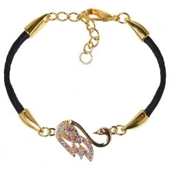Γυναικείο βραχιόλι APOXYLO SWAN ZIRGON μαύρο