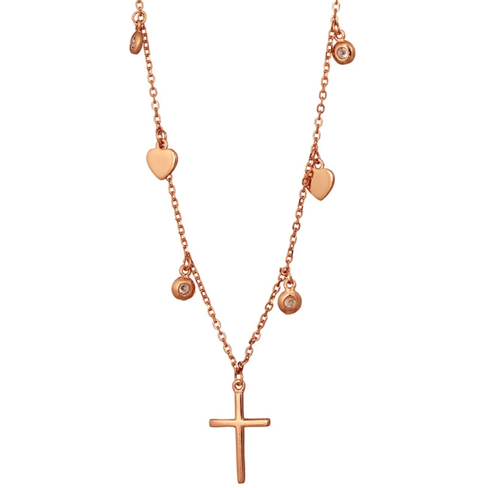 Γυναικείο ασημένιο κολιέ JEWELTUDE ροζ χρυσό 3 Γυναικείο ασημένιο κολιέ JEWELTUDE ροζ χρυσό