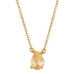 Γυναικείο ασημένιο κοντό κολιέ JEWELTUDE 14163 κίτρινο επίχρυσο