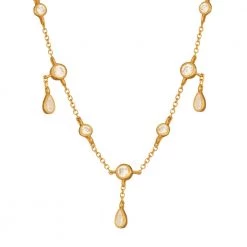 Γυναικείο ασημένιο κολιέ Choker JEWELTUDE 14166 κίτρινο επιχρυσωμένο