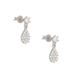 Γυναικεία ασημένια σκουλαρίκια JEWELTUDE 14490 μονόπετρα