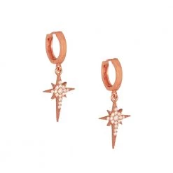 Γυναικεία ασημένια Huggies σκουλαρίκια JEWELTUDE 14501 ροζ χρυσά