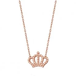 Γυναικείο ασημένιο κοντό κολιέ JEWELTUDE 15573 ρόζ επιχρυσωμένο