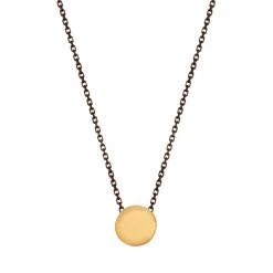 Γυναικείο ασημένιο κοντό κολιέ JEWELTUDE 15586 μαύρο επίχρυσο