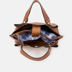 Γυναικεία τσάντα χειρός DA VINCI 07834/4 καφέ -Γυναικεία Αξεσουάρ Κατάστημα 4 καφέ x1000 4