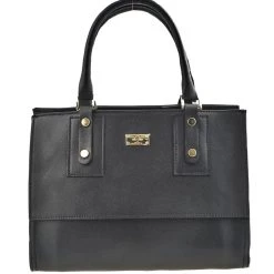 Γυναικεία δερμάτινη τσάντα χειρός 19V69 ITALIA 7329 μαύρη